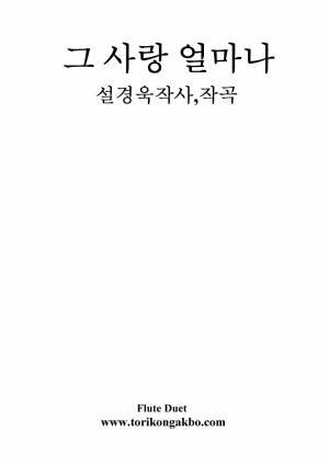 그 사랑 얼마나 - Flute Duet