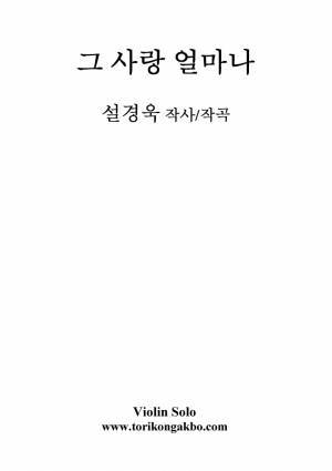 그 사랑 얼마나 - Violin Solo